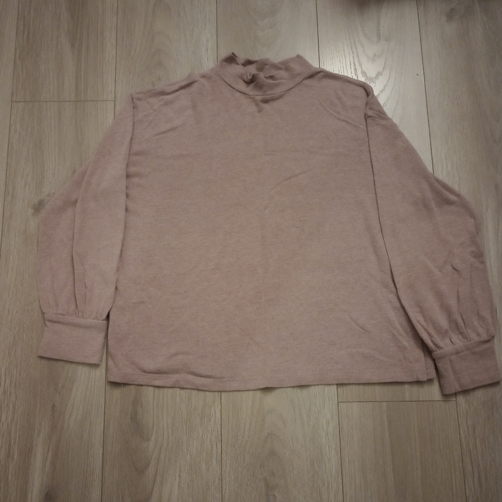 a.n.a purple mock neck long sleeve shirt